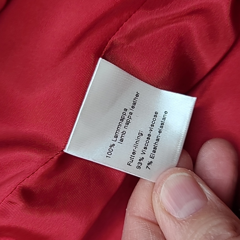 Akris Punto Asymmetric Zip Fitted Lux Nappa Leather Biker Jacket in Red - NWOT - Picture 12 of 17